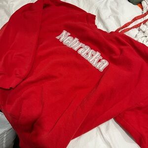 Gildan Heavy Blend Vintage Huskers Nebraska College Crewneck Sweatshirt Sweater